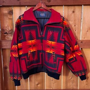 Native-American print Pendleton jacket used Lrg